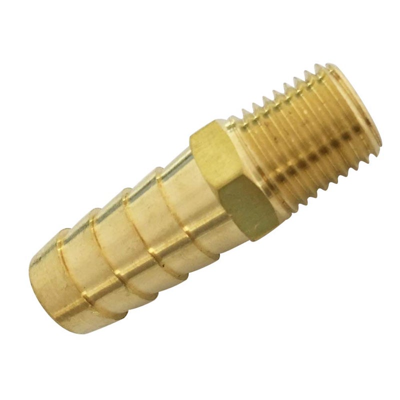 TL TOOLEGIN Barb Adapter 1/8" NPT Male x 3/8" Barbed Brass Hose Fitting 5pcs - Image 2